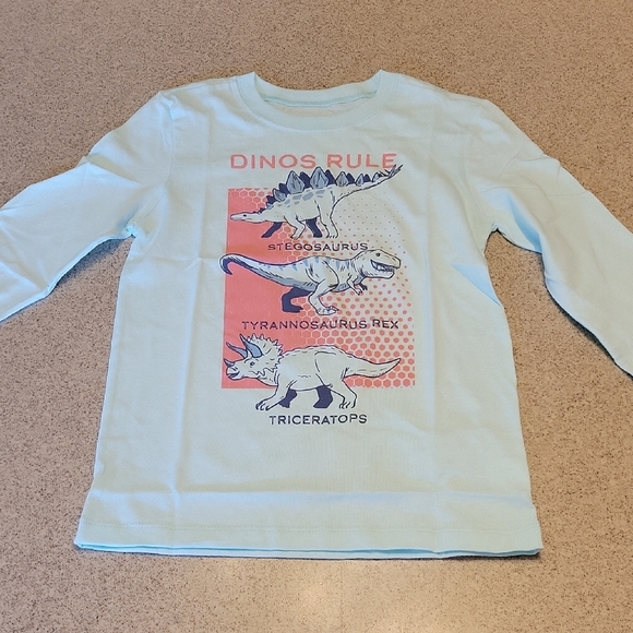 "Dinos Rule" Light Blue Long Sleeve Size 5T NWT - Picture 1 of 5